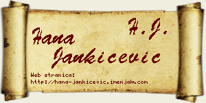 Hana Jankićević vizit kartica